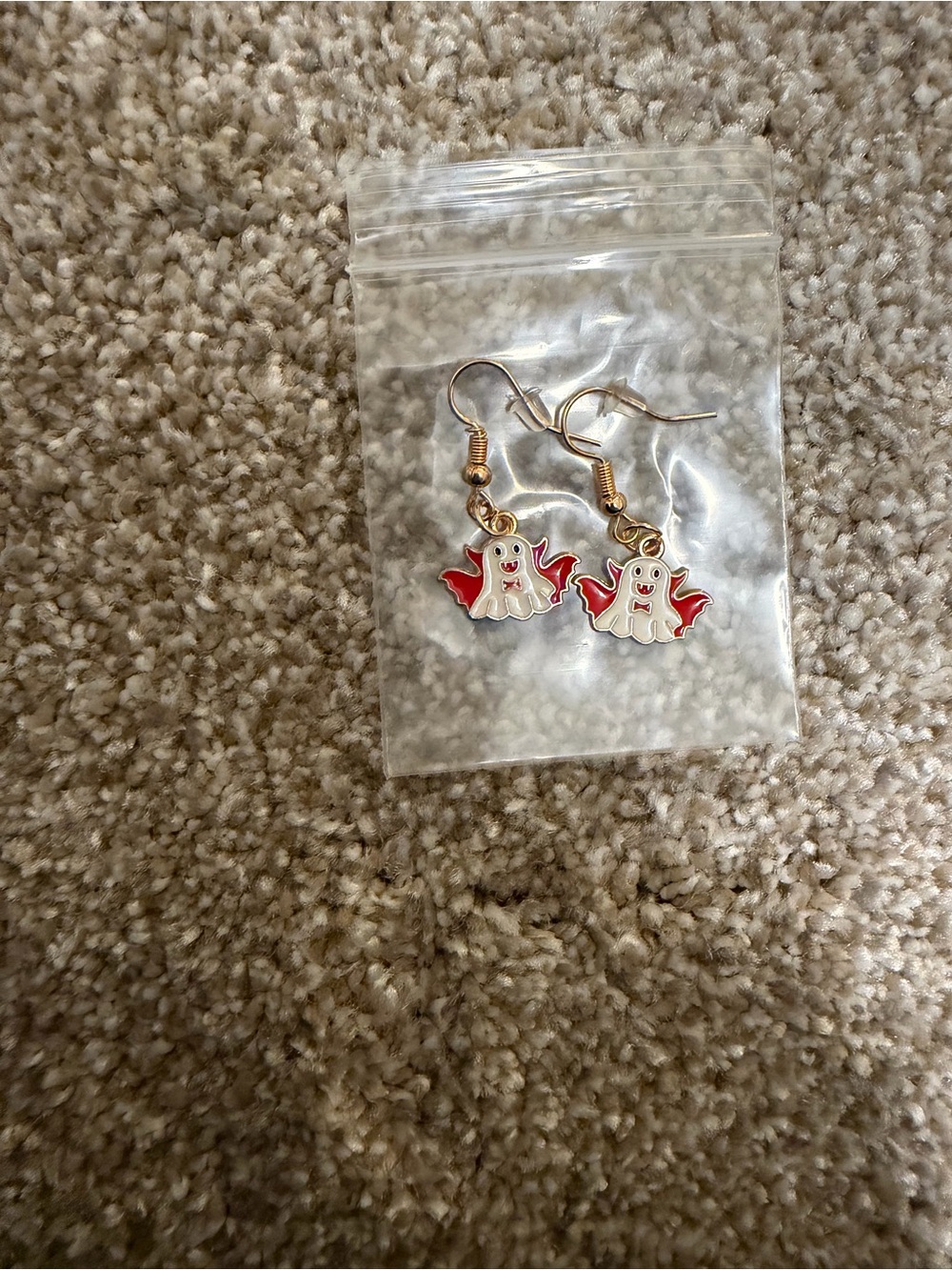 Cute White & Red Ghost Dangle Earrings - Women Jewelry